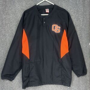 Vintage Nike Team Oregon State Beavers Windbreaker Pullover Mens XL Black orange